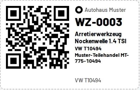 Etikett mit QR-Code