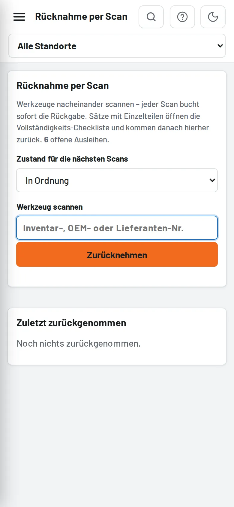 Rücknahme am Handy – funktioniert auch ohne Verbindung