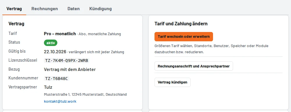 Kundenbereich → Vertrag